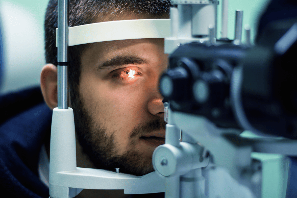 man getting an eye exam